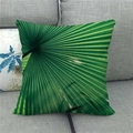 Tropical green palm leaf pattern square linen cushion cover on a modern sofa - Pattern 13 (13) / 18x18 Inch