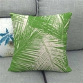 Macro view of the natural linen texture on a tropical green palm leaf cushion cover - Pattern 16 (16) / 18x18 Inch