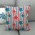 Macro shot of the linen fabric texture and star flag pattern on a square pillow cover - 45x45cm / Vertical Stripes With Stars (5)