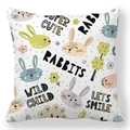 Peach skin pillowcase featuring colorful cartoon rabbits and festive Easter patterns - 45x45cm / Colorful Polka Dot Bunny (27)