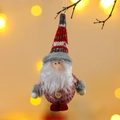 Gnomo di Natale in peluche lavorato a maglia con barba bianca per addobbi dell'albero - Babbo Natale