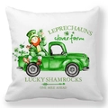 Fodera per cuscino San Patrizio con leprechaun, camion verde e stampe trifoglio - Fattoria dei Trifogli dei Leprechaun (Style-35)