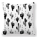 Détail du motif de cactus et flèches noirs de style nordique sur une housse de coussin - Style 2 (2)