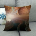 Cosmic space landscape pattern linen pillowcase on a grey fabric sofa at home - 45cmx45cm / Outer Space Landscape (5)