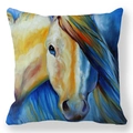 Housse de coussin en peau de pêche avec peinture à l'huile aquarelle d'un cheval coloré - Motif de Cheval Artistique à Fort Impact Visuel (31)