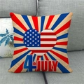 Linen Independence Day pillow cover featuring patriotic American flag heart and July 4th text - Heart-shaped Stars and Stripes Pattern (8)