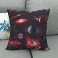 Detailed view of galaxy themed space planet pattern on a square linen cushion cover - 18x18 Inch / Full Galaxy Texture Style (13)