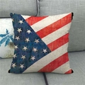Vintage American flag star and stripes linen pillowcase on a grey fabric sofa - 18x18 Inch / Classic Stars Stripes (1)