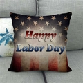 Dettaglio della texture in lino e del design con bandiera USA per il Labor Day - Buona Festa del Lavoro E Bandiera Americana