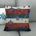 Detailed texture of stars and stripes pattern on linen pillow cover for home decor - 18x18 Inch / Distressed Stripes Star (8)