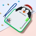 Detail of penguin-shaped Christmas drawing board with a stylus pen and lanyard - Penguin Style