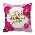 Detailed close-up of Happy Mother's Day peach skin pillowcase with pink floral design - Pink Purple Gradient Floral (10) / 18x18 Inch