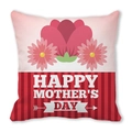 Peach skin pillowcase featuring Happy Mother's Day floral design and red stripes - Red Pink Stripe Tulip (16) / 18x18 Inch