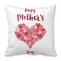Detail of Happy Mother's Day pillowcase with watercolor roses heart and hidden zipper - Watercolor Rose Heart Style (1)