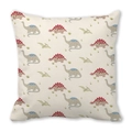 Detail of fabric texture with cute red, blue, and green cartoon dinosaur patterns - Dinosaur And Grass (5)