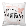 Detail of soft peach skin square pillowcase with Happy Mother's Day pink heart design - 18x18 Inch / White Background Pink Black Geometric Heart Style (19)