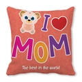 Detail von Pfirsichhaut-Kissenbezug mit süßem Ziegen-Motiv und I Love Mom Aufdruck - Cartoon Ziege (9) / 45x45 cm