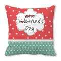 Square Happy Valentine's Day peach skin pillowcase with red floral and green polka dot design - 18x18 Inch / Red Green Spliced Polka Dot (32)