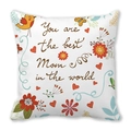 Detail of floral peach skin pillowcase with You are the best Mom in the world text - Best Mom in the World (5)