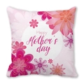 Détail d'une taie d'oreiller Fête des Mères avec motifs floraux et typographie - 45x45 cm / Style Floral Rose Violet (9)