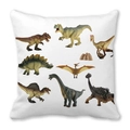 Cartoon dinosaur print peach skin throw pillow cover with various realistic dinosaur motifs - Realistic Dinosaur (1)