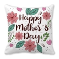 Détail de la housse de coussin Fête des Mères avec motifs floraux roses et cœurs - 45x45 cm / Style Floral Cœur Rose (13)