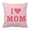 Fodera per cuscino rosa a pois con design I Love Mom cuore per la festa della mamma - I Love Mom con Pois Rosa (17)