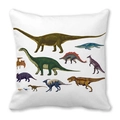 Detail of soft peach skin pillowcase featuring colorful cartoon dinosaur illustrations - Colorful Science Dinosaur (4)