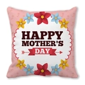 Detail of Happy Mother's Day pillowcase with pink floral patterns and central text logo - Pink Rose Texture (13)