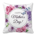 Dettaglio federa per la festa della mamma con fiori ad acquerello e testo Happy Mother's Day - Stile Cornice Rotonda Ortensia ad Acquerello (39)