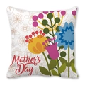 Détail de la taie d'oreiller avec motif floral et inscription Mother's Day colorée - 45x45 cm / Style Floral Coloré Fond Blanc (18)