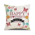 Detailed texture of linen Mother's Day pillowcase with pink floral and butterfly patterns - Fresh Floral Vines The Best Mom (Style 7)