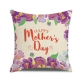 Detailed macro view of the linen texture and floral Happy Mother's Day cushion cover print - Symmetrical Purple Pink Floral (Style 11)