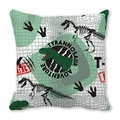 Square peach skin pillowcase with cute cartoon T-Rex dinosaur and adventure print - Fun Adventure Dinosaur (17)