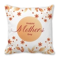 Dettaglio federa quadrata in pelle di pesco con stampa artistica Happy Mother's Day - Stile Floreale Rosso Arancio Base Rotonda Arancione (24)