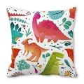 Cute cartoon dinosaur pattern decorative peach skin pillowcase for home decor - Color Hand-drawn Dinosaur (20)