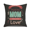 Close-up of Mother's Day linen pillowcase with white polka dots and red floral lettering - Black Background Polka Dot and Festival Banner Pattern (20)