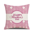 Funda de cojín de lino rosa para el Día de la Madre con corazones blancos y lunares - Corazón Rosa Lunares HAPPY MOTHER'S DAY Estilo (20)