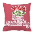 Pink Mother's Day pillowcase with red roses and Happy Mother's Day text design - Deep Pink Polka Dot Triple Rose (21) / 18x18 Inch
