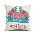 Dettaglio federa in lino con strisce rosa e stampa floreale Happy Mother's Day - Stile Grappolo Di Fiori Riga Rosa (7)