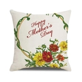 Dettaglio della federa in lino Happy Mother's Day con motivo floreale rosso e trama tessuto - Stile Vite Di Margherita (15)