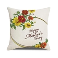 Dettaglio della federa in lino con stampa floreale e scritta Happy Mother's Day - Stile Floreale Rosso (16)