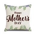 Federa per cuscino in lino Festa della Mamma con motivi floreali e Happy Mother's Day - Stile Floreale Font Artistico Scuro (18)