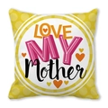 Peach skin pillowcase featuring yellow polka dots and I Love My Mother print - 18x18 Inch / Bright Yellow Polka Dot I Love Mother Style (13)