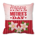 Square Mother's Day peach skin pillowcase with pink floral and red striped pattern - Pink Gradient Red White Stripe (23) / 18x18 Inch