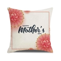 Federa per cuscino in lino per la Festa della Mamma con fiori rosa e scritta Happy Mother's Day - Stile Floreale Dalia Rosa (33)