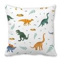 Cartoon dinosaur print cushion cover on peach skin fabric for kids room decor - Playful Dinosaur Illustration (21)