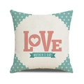 Housse de coussin en lin avec texte LOVE rose et design cœur pour la Fête des Mères - Style Coeur LOVE Rose (1)