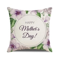 Linen Mother's Day cushion cover with purple floral wreath and festive typography - Purple Floral Circular Hollow (Style 21)