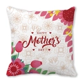 Square peach skin pillowcase with floral Happy Mother's Day design on white background - White Pink Yellow Floral (25) / 18x18 Inch